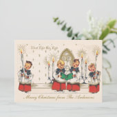 ヴィンテージ静かナイトショアボーイズカスタムクリスマス シーズンカード (スタンド正面)