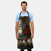 ヴィンテージ静物花と果実 エプロン (着用した状態)