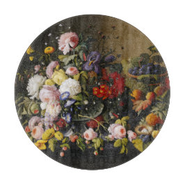 ヴィンテージ静物花と果実 カッティングボード