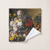 ヴィンテージ静物花と果実 バスタオルセット (ウォッシュタオル)