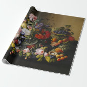 ヴィンテージ静物花と果実 ラッピングペーパー (アンロールド)