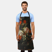 ヴィンテージ静物花 エプロン (着用した状態)