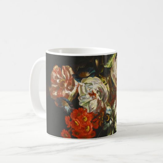 ヴィンテージ静物花 コーヒーマグカップ (正面左)