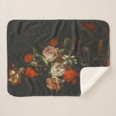 ヴィンテージ静物花 シェルパブランケット (正面(横))
