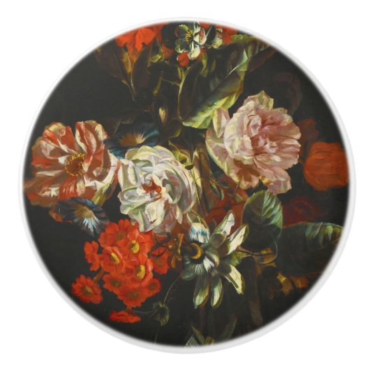 ヴィンテージ静物花 セラミックノブ (正面)