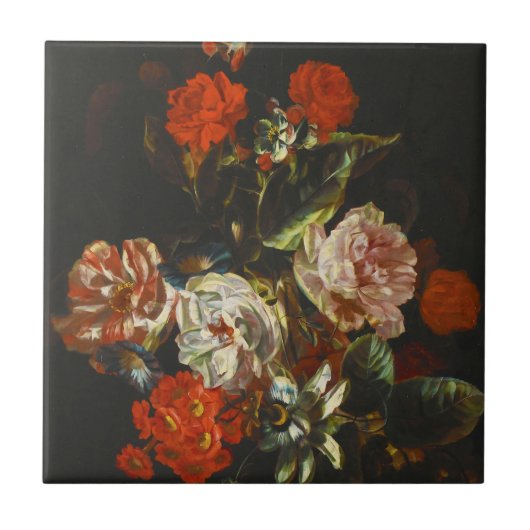 ヴィンテージ静物花 タイル (正面)