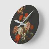 ヴィンテージ静物花 ラウンド壁時計 (傾斜)
