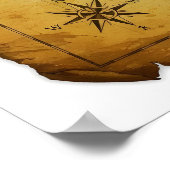 ヴィンテージ非表示のワールドマップ ポスター (角)