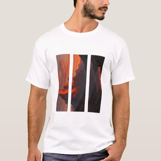 ヴィンテージ面白い日没自然モダングラフィックTシャツ Tシャツ (正面)