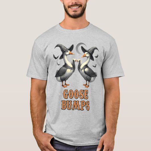 ヴィンテージ面白ガチョウバンプハロウィン Tシャツ (正面)