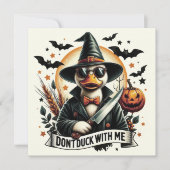 ヴィンテージ面白ハロウィン ダックに気をつけて ノートカード (正面)