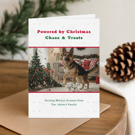 ヴィンテージ面白ペット犬の写真 クリスマス折りたたみカード シーズンカード