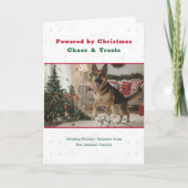 ヴィンテージ面白ペット犬の写真 クリスマス折りたたみカード シーズンカード (正面)