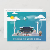 ヴィンテージ韓国ソウル有名な象徴的なランドマーク ポストカード (正面/裏面)