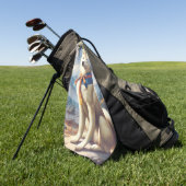 ヴィンテージ韓国人道イラストレーション ゴルフタオル (グリーン)