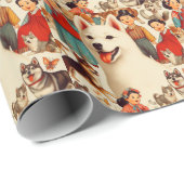 ヴィンテージ韓国人道イラストレーション ラッピングペーパー (ロールコーナー)