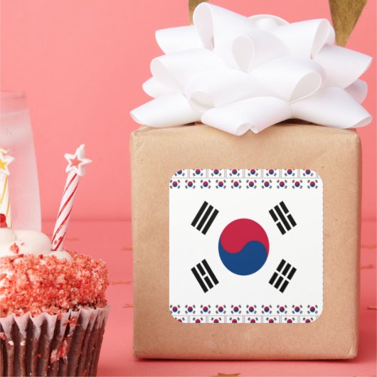 ヴィンテージ韓国広場ステッカー スクエアシール (パーティー)