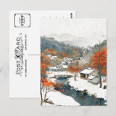 ヴィンテージ韓国水彩絵を描はがき ポストカード (正面/裏面)