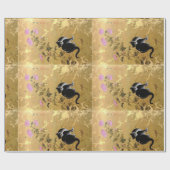 ヴィンテージ韓国猫の芸術の包装紙 ラッピングペーパー (フラット)