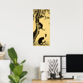 ヴィンテージ韓国猫アート ポスター (ホームオフィス)