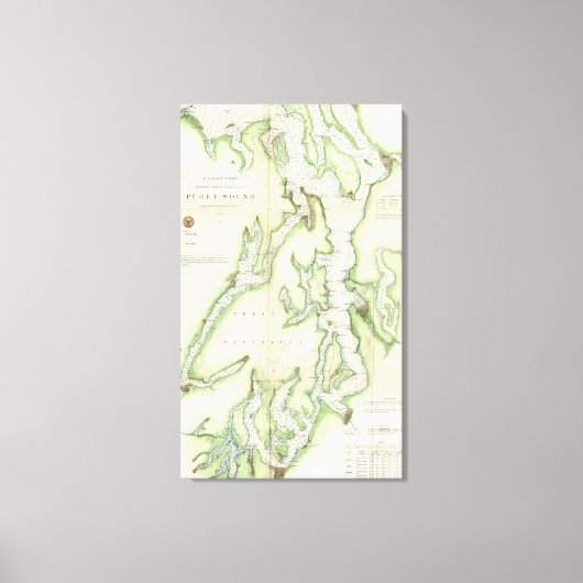 ヴィンテージ音の地図(1867) キャンバスプリント (正面)