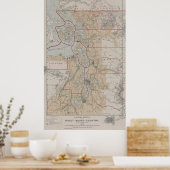 ヴィンテージ音の地図(1899) ポスター (キッチン)