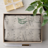 ヴィンテージ音楽とつる植物 薄葉紙 (ギフト)