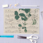 ヴィンテージ音楽とつる植物 薄葉紙 (クラフト)