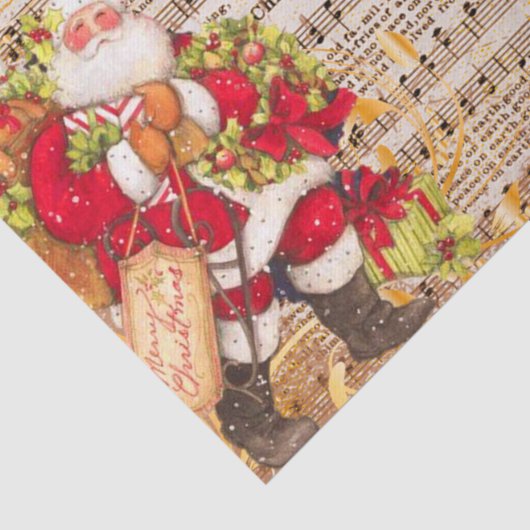 ヴィンテージ音楽とサンタクロースのクリスマス 薄葉紙 (詳細)