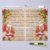 ヴィンテージ音楽とサンタクロースのクリスマス 薄葉紙 (クラフト)