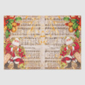 ヴィンテージ音楽とサンタクロースのクリスマス 薄葉紙 (正面)