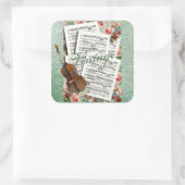 ヴィンテージ音楽と花 スクエアシール (バッグ)