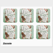 ヴィンテージ音楽と花 スクエアシール (シート)