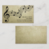 ヴィンテージ音楽はエレガントなミュージカルに注意します 名刺 (正面/裏面)