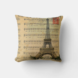 ヴィンテージ音楽はフランス人のパリエッフェル塔に注意します クッション