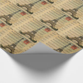 ヴィンテージ音楽はフランス人のパリエッフェル塔に注意します ラッピングペーパー (角)