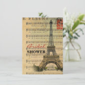 ヴィンテージ音楽はフランス人のパリエッフェル塔に注意します 招待状 (スタンド正面)