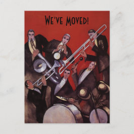 ヴィンテージ音楽アールデコジャズのバンドのアドレスの変更 案内ポストカード