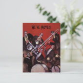 ヴィンテージ音楽アールデコジャズのバンドのアドレスの変更 案内ポストカード (スタンド正面)