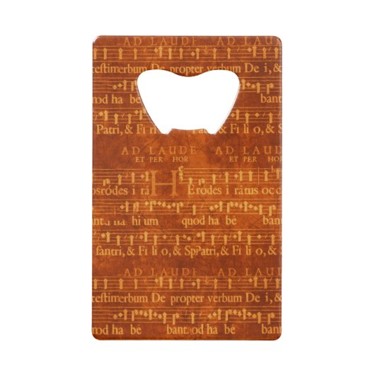 ヴィンテージ音楽オンブラウン クレジットカード栓抜き (正面)