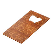 ヴィンテージ音楽オンブラウン クレジットカード栓抜き (裏面アングル)