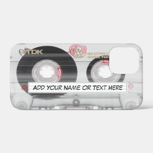 ヴィンテージ音楽カセットテープルックケースメイトiPhone  Case-Mate iPhoneケース (裏面 (横))