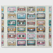 ヴィンテージ音楽カセットデザイン ラッピングペーパー (フラット)