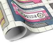 ヴィンテージ音楽カセットデザイン ラッピングペーパー (ロールコーナー)