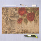 ヴィンテージ音楽カバー&バラシャビーシックデコップページ 薄葉紙 (クラフト)