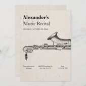ヴィンテージ音楽サクソフォン 招待状 (正面/裏面)
