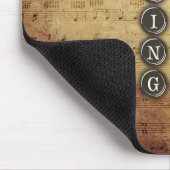 ヴィンテージ音楽シートのすばらしい優美の十字 マウスパッド (コーナー)