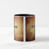 ヴィンテージ音楽シートのすばらしい優美の十字 マグカップ (中央)