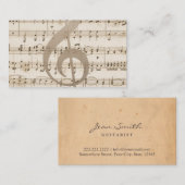 ヴィンテージ音楽シートのギタリストの名刺 名刺 (正面/裏面)