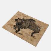 ヴィンテージ音楽シートの旧式なグランドピアノ ドアマット (アングル)